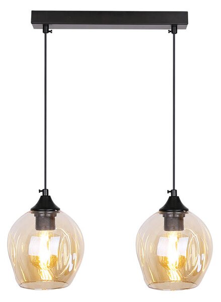 Candellux Černo-hnědý závěsný lustr Aspa pro žárovku 2x E27 32-00590