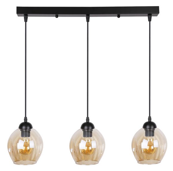 Candellux Černo-hnědý závěsný lustr Aspa pro žárovku 3x E27 33-00606