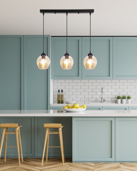 Candellux Černo-hnědý závěsný lustr Aspa pro žárovku 3x E27 33-00606