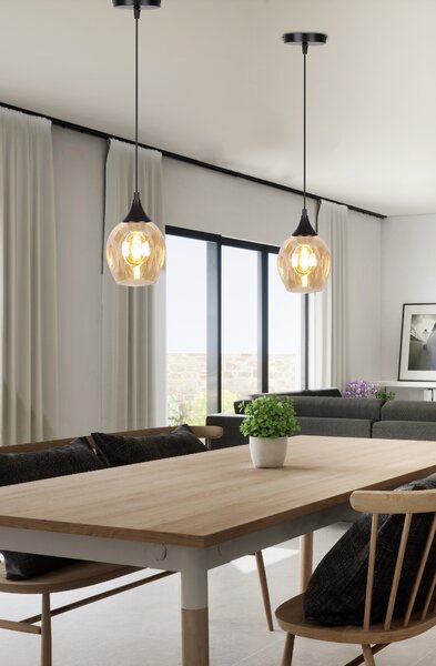 Candellux Černo-hnědý závěsný lustr Aspa pro žárovku E27 31-00583