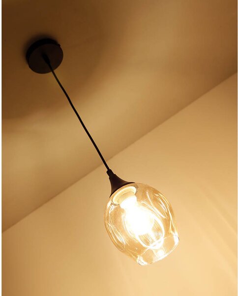 Candellux Černo-hnědý závěsný lustr Aspa pro žárovku E27 31-00583