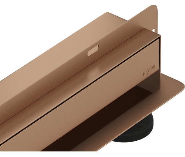 Mexen Flat Wall, sprchový žlab na zeď 2v1, 50 cm, měděná matná, 1C30050