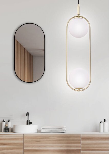Candellux Mosazný závěsný lustr Cordel pro žárovku 2x G9 32-73464