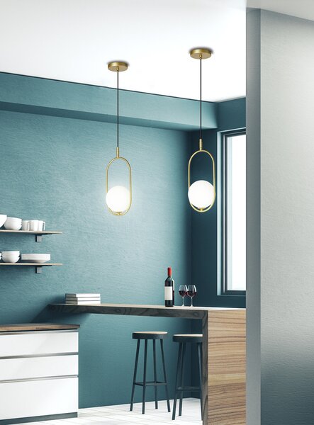 Candellux Mosazný závěsný lustr Cordel pro žárovku G9 31-73457