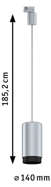 Paulmann 95403 ProRail3 Corus, matně stříbrné závěsné svítidlo, 1x50W E27, výška 27,2cm
