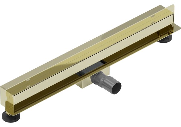 Mexen Flat Wall, sprchový žlab na zeď 2v1, 50 cm, zlatá lesklá, 1530050
