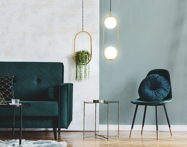 Candellux Mosazný závěsný lustr Cordel pro žárovku 2x G9 32-73464