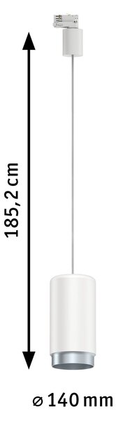 Paulmann 95404 ProRail3 Corus, bílé závěsné svítidlo, 1x50W E27, výška 27,2cm