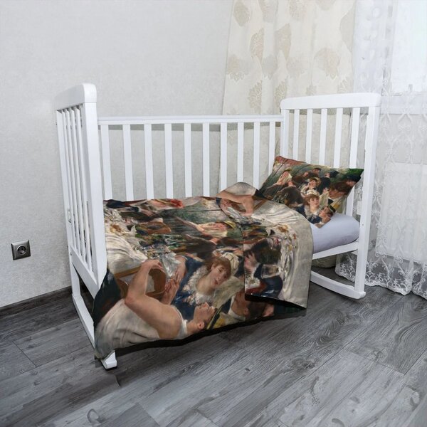 Sablio Mikroplyšové dětské povlečení do postýlky Snídaně veslařů - Auguste Renoir - 120x90 / 40x60
