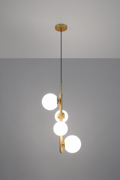 Candellux Mosazný závěsný lustr Cordel pro žárovku 4x G9 34-01559