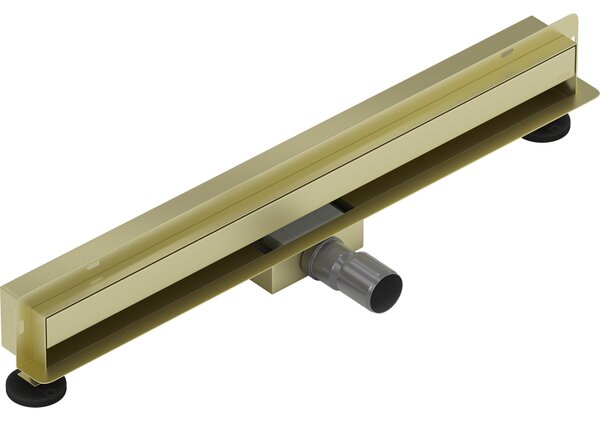 Mexen Flat Wall, sprchový žlab na zeď 2v1, 50 cm, zlatá matná, 1A30050