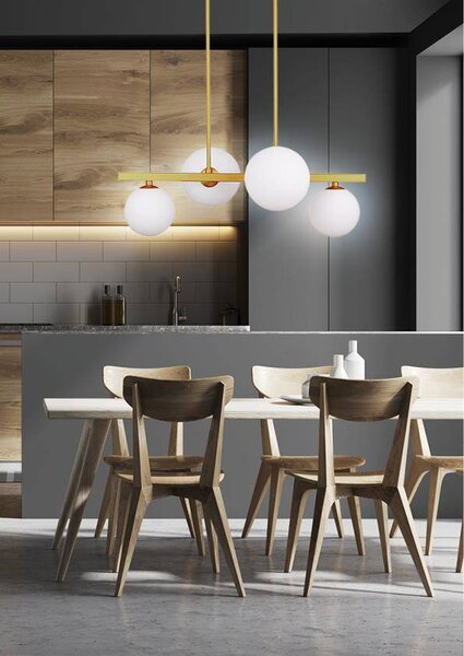Candellux Mosazný závěsný lustr Kama pro žárovku 4x G9 34-73426