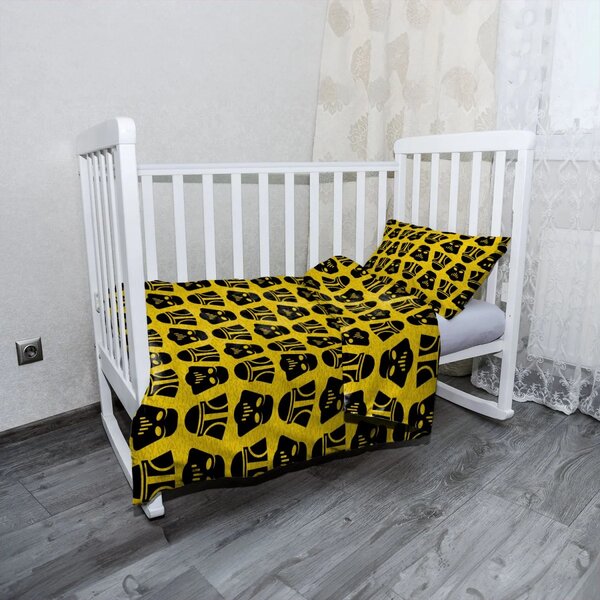 Sablio Mikroplyšové dětské povlečení do postýlky Star Wars Stormtroopeři Pattern na žluté - 120x90 / 40x60