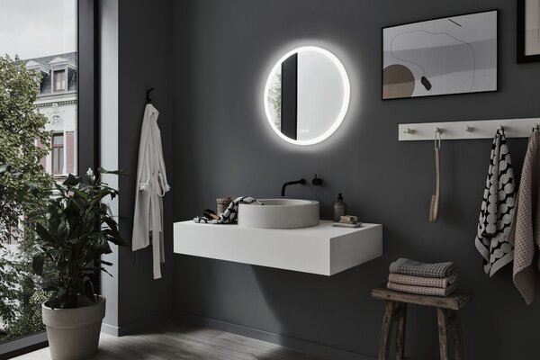 Paulmann 78952 Mirra, zrcadlo s osvětlením, 22W LED 2700/4000/6500K, prům. 60cm, IP44
