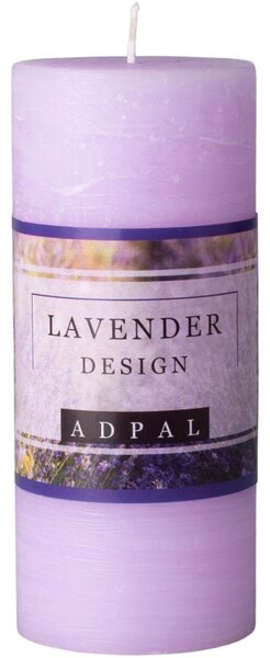 Válec Rustic 70x160mm Lavender design, sv.fialová vonná svíčka