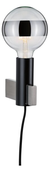 Paulmann 79762 Aik, černé nástěnné svítidlo pro dekorativní žárovku 1xE27, s vypínačem, výška 12cm