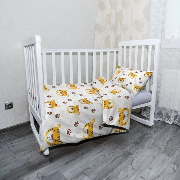 Sablio Mikroplyšové dětské povlečení do postýlky Tygřík - 120x90 / 40x60