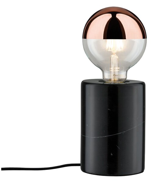 Paulmann 79600 Nordin, stolní lampa pro designovou žárovku z černého mramoru, 1xE27, výška 13cm
