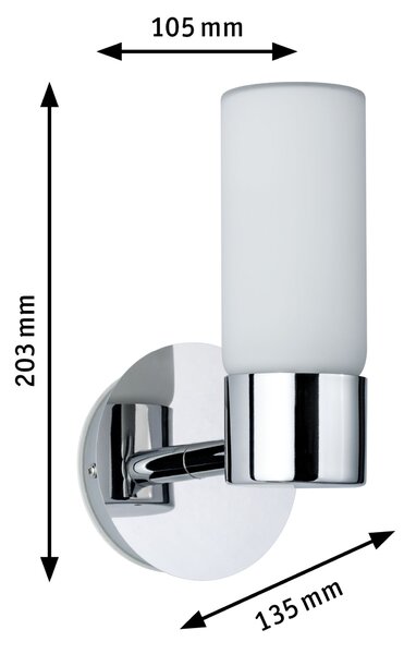 Paulmann 70839 Eleon, nástěnné svítidlo 1xG9, chrom/sklo, výška 20,3cm, IP44