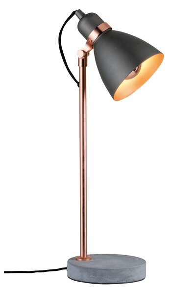 Paulmann 79624 Orm, stolní lampa šedá/měď/beton, 1xE27, výška 50cm
