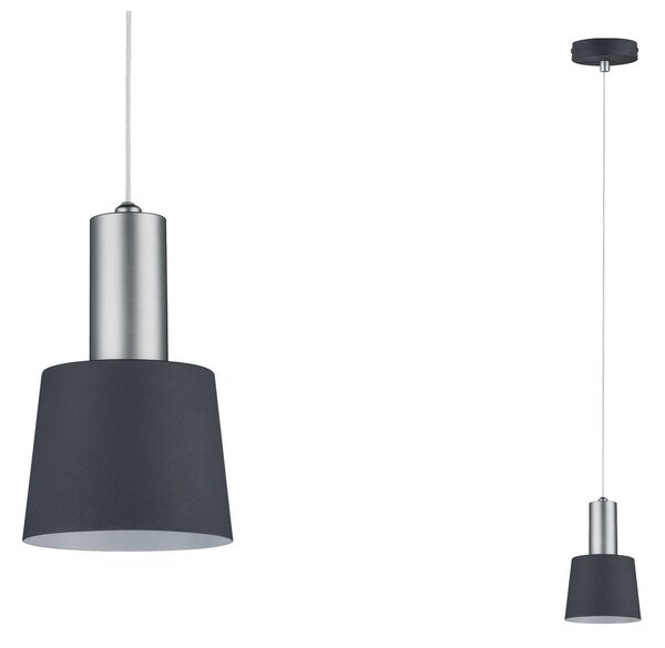 Paulmann 79691 Haldar, závěsné svítidlo 1xE14, šedá/matný chrom, průměr 12cm