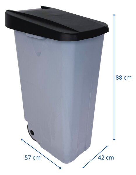 Denox odpadkový koš RECICLO na tříděný odpad 110 L, černé víko, plastový s kolečky