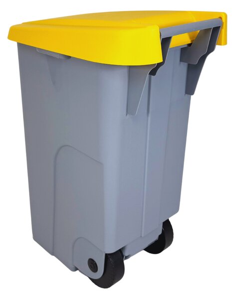 Denox odpadkový koš RECICLO na tříděný odpad 110 L, modré víko, plastový s kolečky