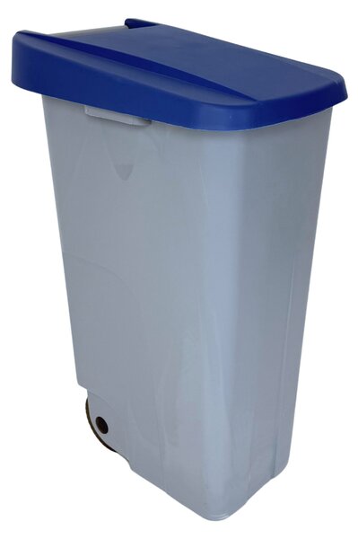 Denox odpadkový koš RECICLO na tříděný odpad 110 L, modré víko, plastový s kolečky