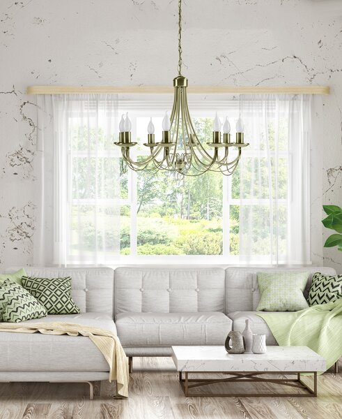 Candellux Patinový závěsný lustr Muza pro žárovku 8x E14 38-69187