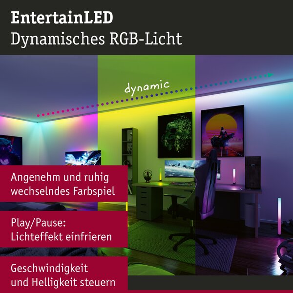 Paulmann 78886 EntertainLED Dynamic, sada RGB LED pásku, délka 150cm, 3W , dálkové ovládání