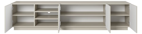 TV stolek Asha 200 cm s rýhovanými dvířky a výklenkem - kašmír