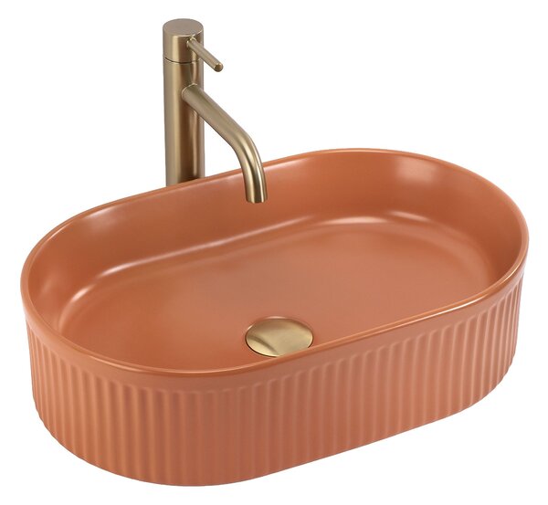 Rea Vanda, umyvadlo na desku 490x310x130 mm, oranžová matná, REA-U6377