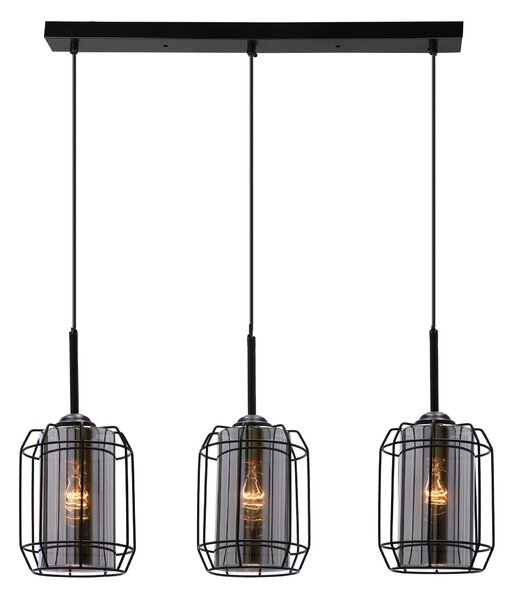 Candellux Černý závěsný lustr Jonera pro žárovku 3x E27 33-08435