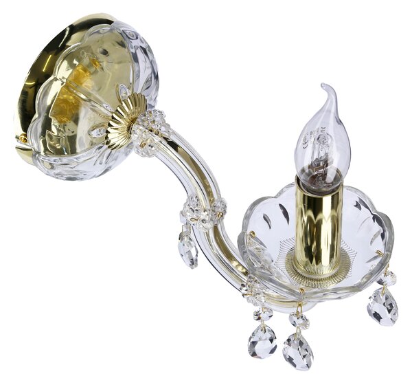 Candellux Zlaté křišťálové nástěnné svítidlo Maria Teresa pro žárovku E14 21-95742