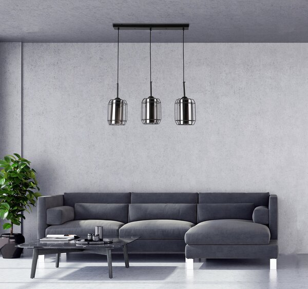 Candellux Černý závěsný lustr Jonera pro žárovku 3x E27 33-08435