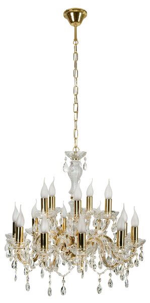 Candellux Zlatý křišťálový lustr Maria Teresa pro žárovku 15x E14 30-95810