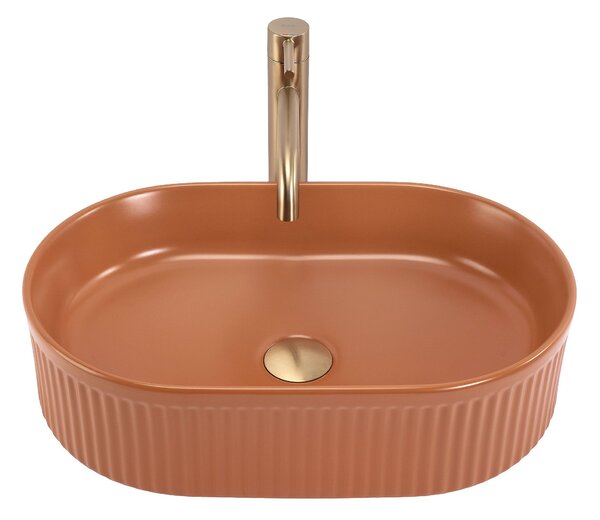 Rea Vanda, umyvadlo na desku 490x310x130 mm, oranžová matná, REA-U6377