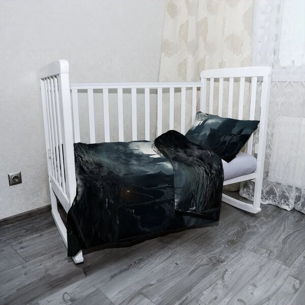 Sablio Mikroplyšové dětské povlečení do postýlky Zaklínač Hrad - 120x90 / 40x60