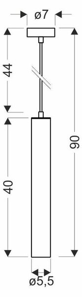 Candellux Černý závěsný lustr Tubo 40cm pro žárovku GU10 31-78551