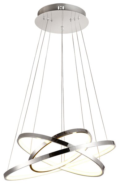 Candellux Chromové závěsné LED svítidlo Lune kulaté 50cm 60W 33-64738