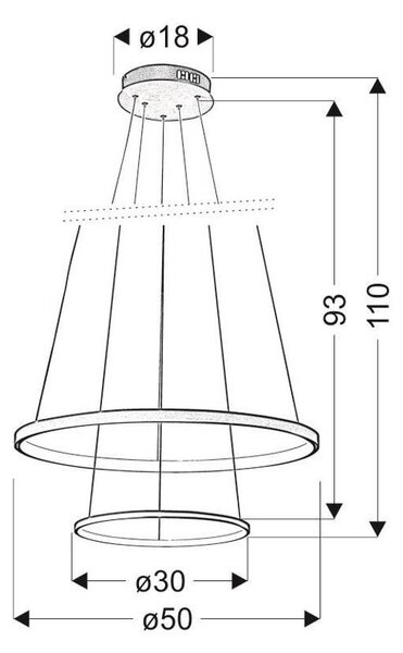 Candellux Bílé závěsné LED svítidlo Lune kulaté 50cm 40W 32-64752