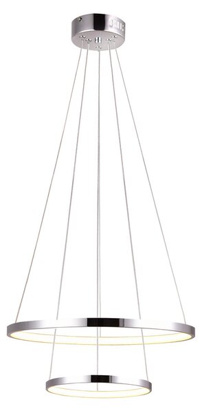Candellux Chromové závěsné LED svítidlo Lune kulaté 50cm 40W 32-64769