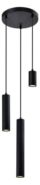 Černý závěsný lustr Tubo pro žárovku 3x GU10 s kulatou základnou - Candellux - LED lustry a svítidla > Kolekce svítidel > Kolekce svítidel TUBO