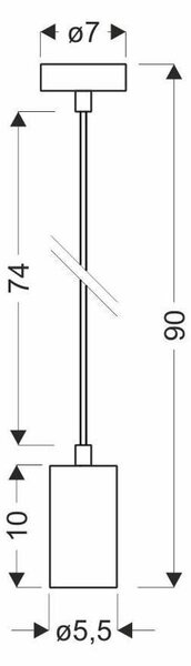 Candellux Černý závěsný lustr Tubo 10cm pro žárovku GU10 31-78537