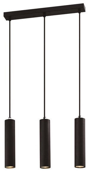 Černý závěsný lustr Tubo pro žárovku 3x GU10 - Candellux - LED lustry a svítidla > Kolekce svítidel > Kolekce svítidel TUBO