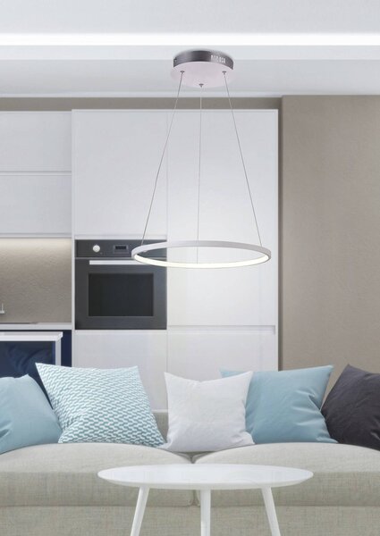 Bílé závěsné LED svítidlo Lune kulaté 29cm 18W - Candellux - LED lustry a svítidla > Kolekce svítidel > Kolekce svítidel LUNE