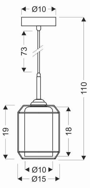 Candellux Černý závěsný lustr Jonera pro žárovku E27 31-08428