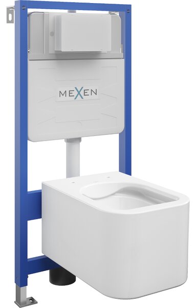 Mexen podomítková sada WC rám Fenix Slim s WC mísou Elis, bílý lesk - 6103391XX00
