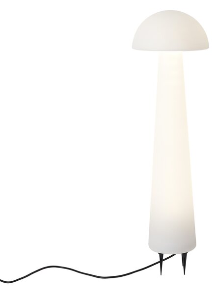Stojací venkovní lampa bílá 80 cm vč. LED IP44 - Fungi