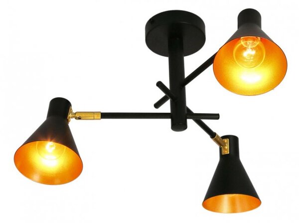 Černo-zlatý závěsný lustr Less pro žárovku 3x E14 - Candellux - LED lustry a svítidla > Kolekce svítidel > Kolekce svítidel LESS